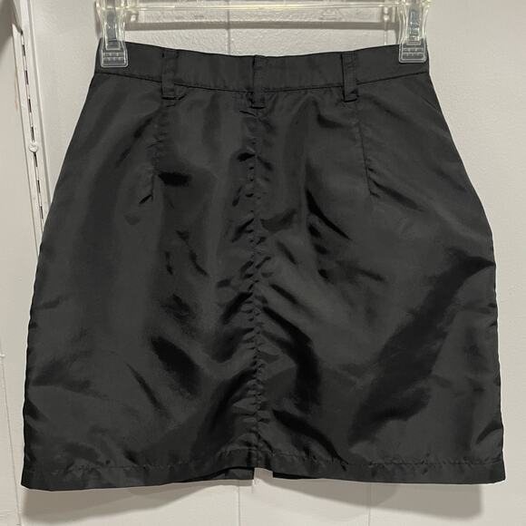 Vintage 90s Express Womens Zip Mini Skirt Size 4 Black Whimsigoth Retro Grunge - Picture 3 of 7